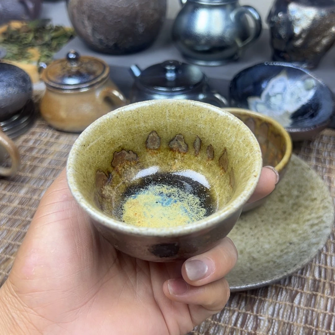 壶云南建水紫陶古法柴烧杯