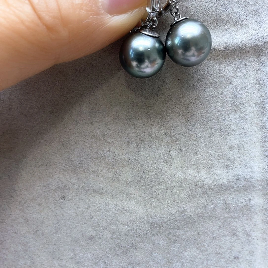海水珍珠耳饰银S925镶嵌