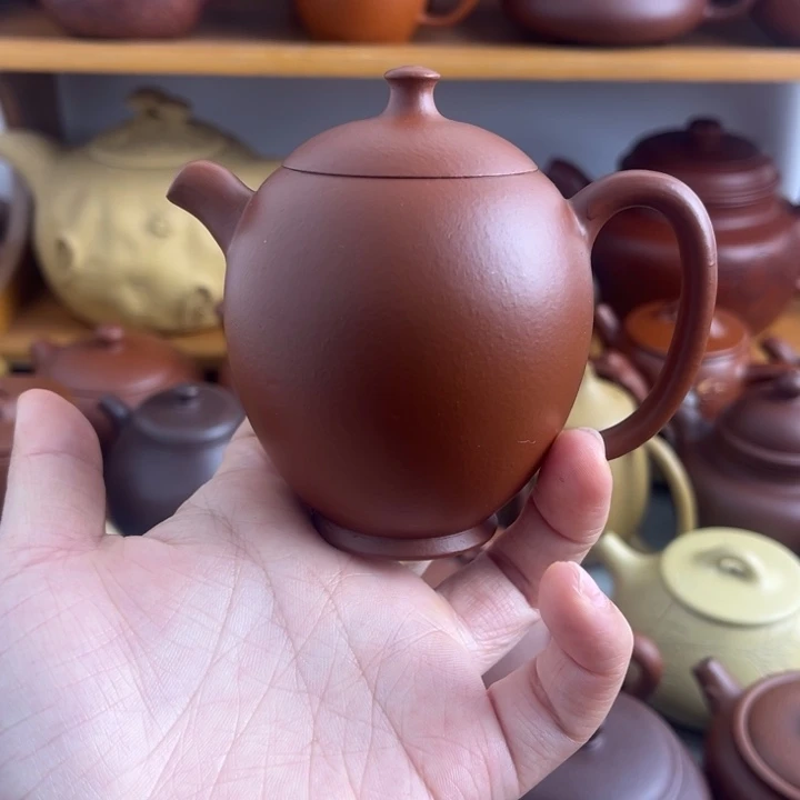 紫砂茶壶130cc朱泥半手微瑕（壶身划痕）