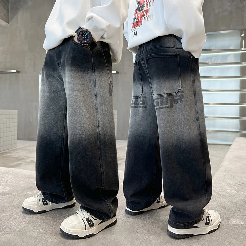 男童牛仔裤春秋宽松2025中大童休闲韩版长裤儿童秋季裤子洋气潮流