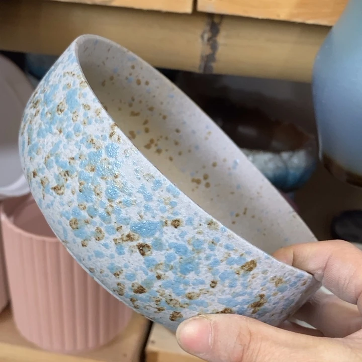 陶盆有孔 瑕疵针孔漏釉介意勿拍外口 16外高6