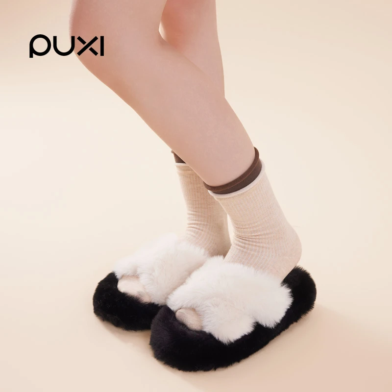 朴西夜漠回声厚底毛绒外穿防臭毛拖鞋女士秋冬休闲时尚鞋女鞋