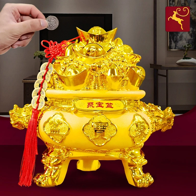 祥龙聚宝盆摆件家用客厅大人用只进不出存钱罐送店铺装饰开业礼品