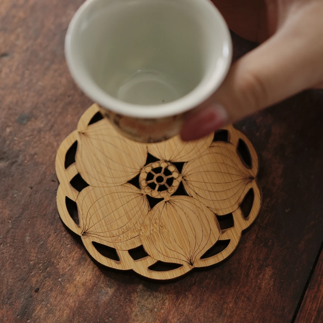 禅意竹制杯垫茶垫茶托隔热垫杯垫竹茶具茶道配件