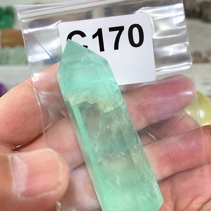 萤石天然萤石柱子C170未镶嵌万