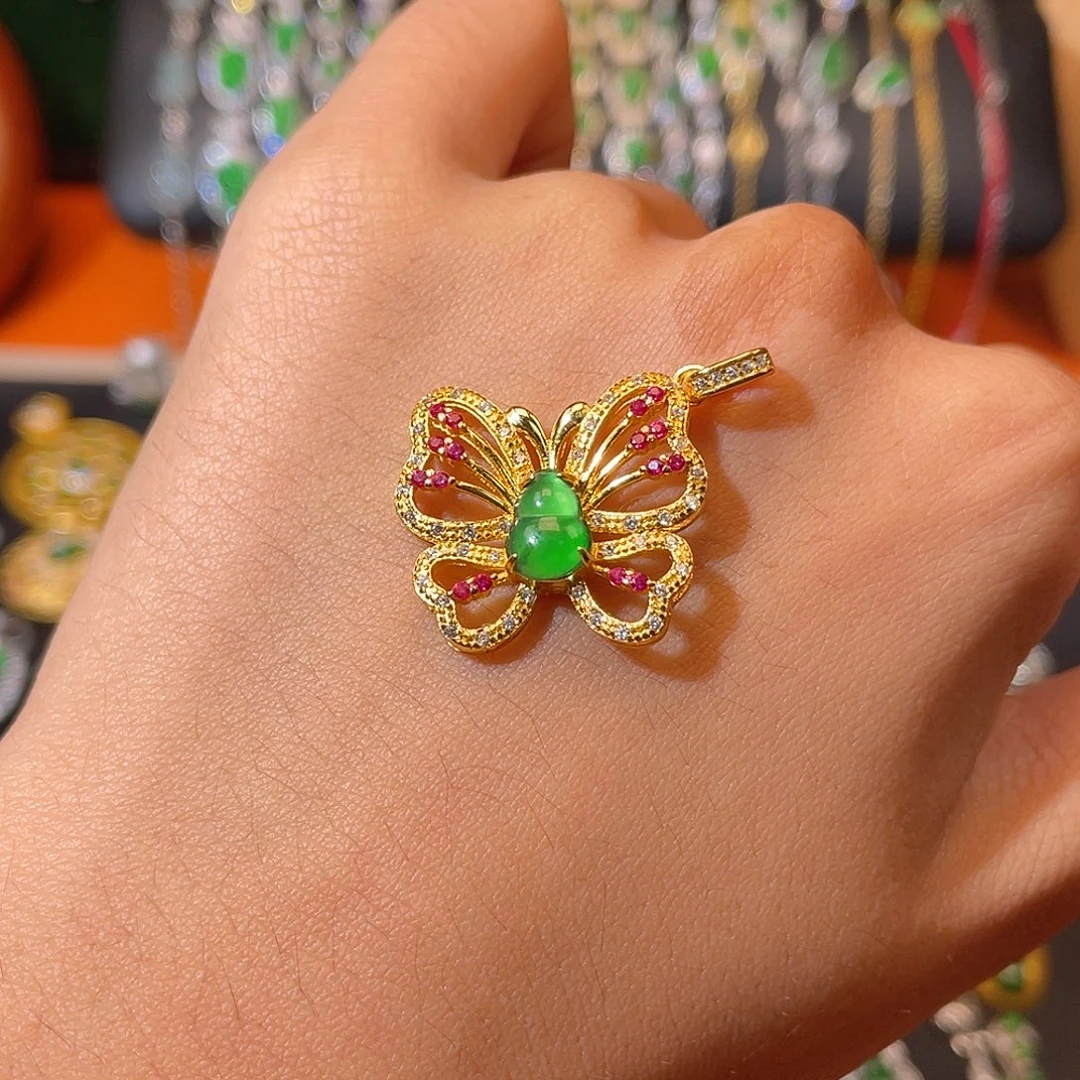 翡翠银S925镶嵌颈饰