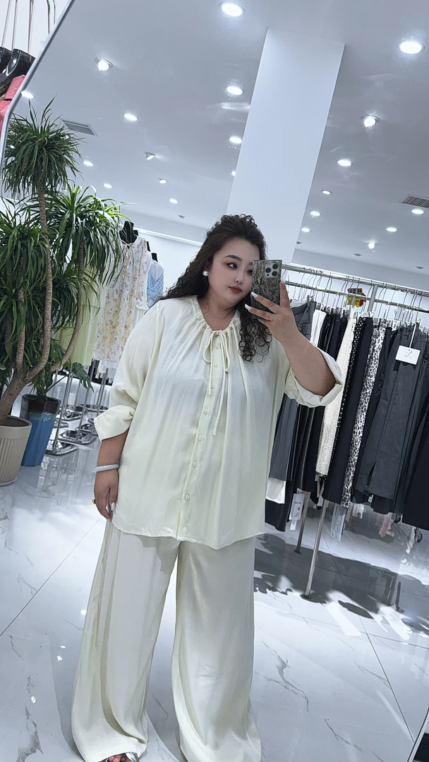 【欢姐推荐】61355大码宽松百搭舒适时装洋气套装