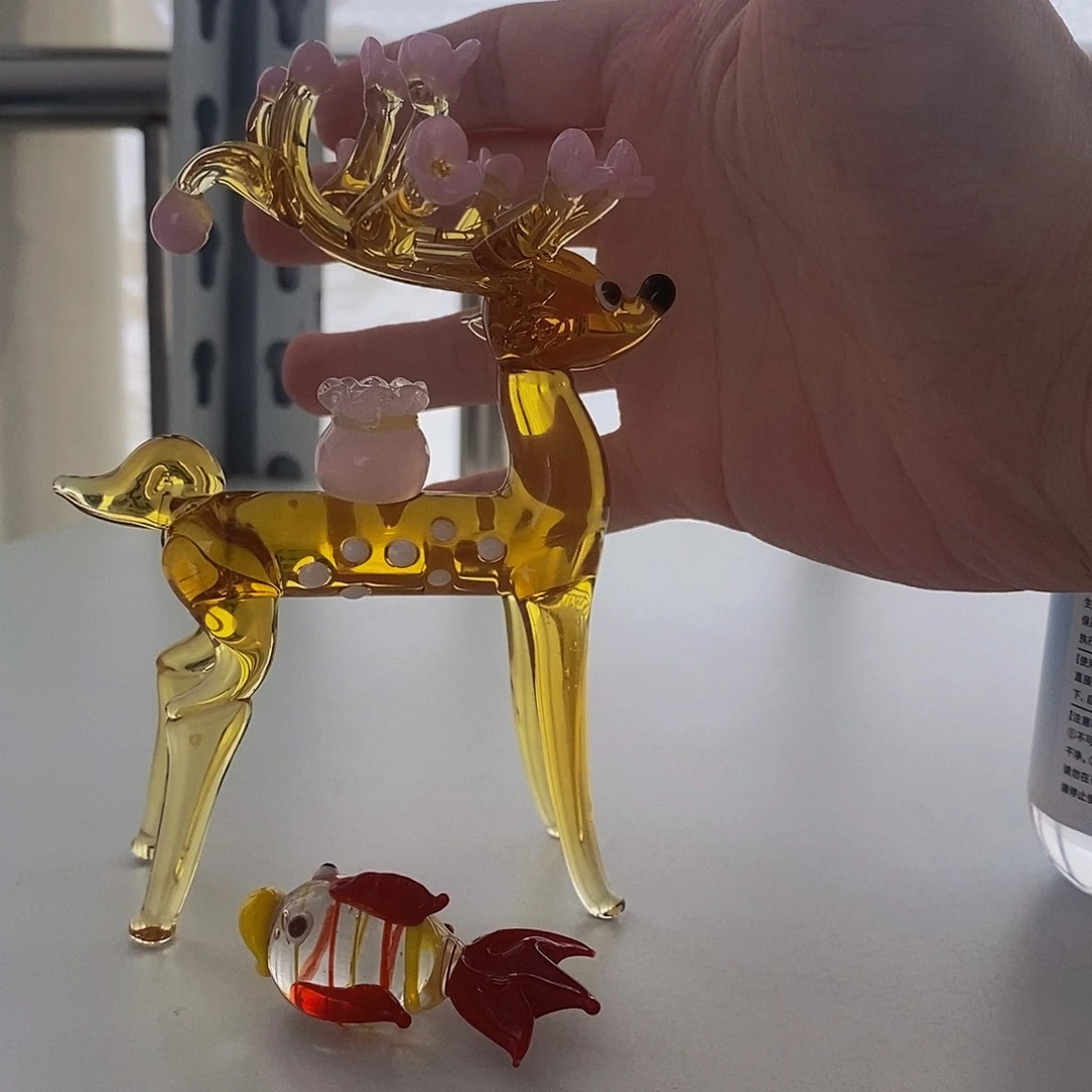 用***7琉璃手工艺品梅花鹿