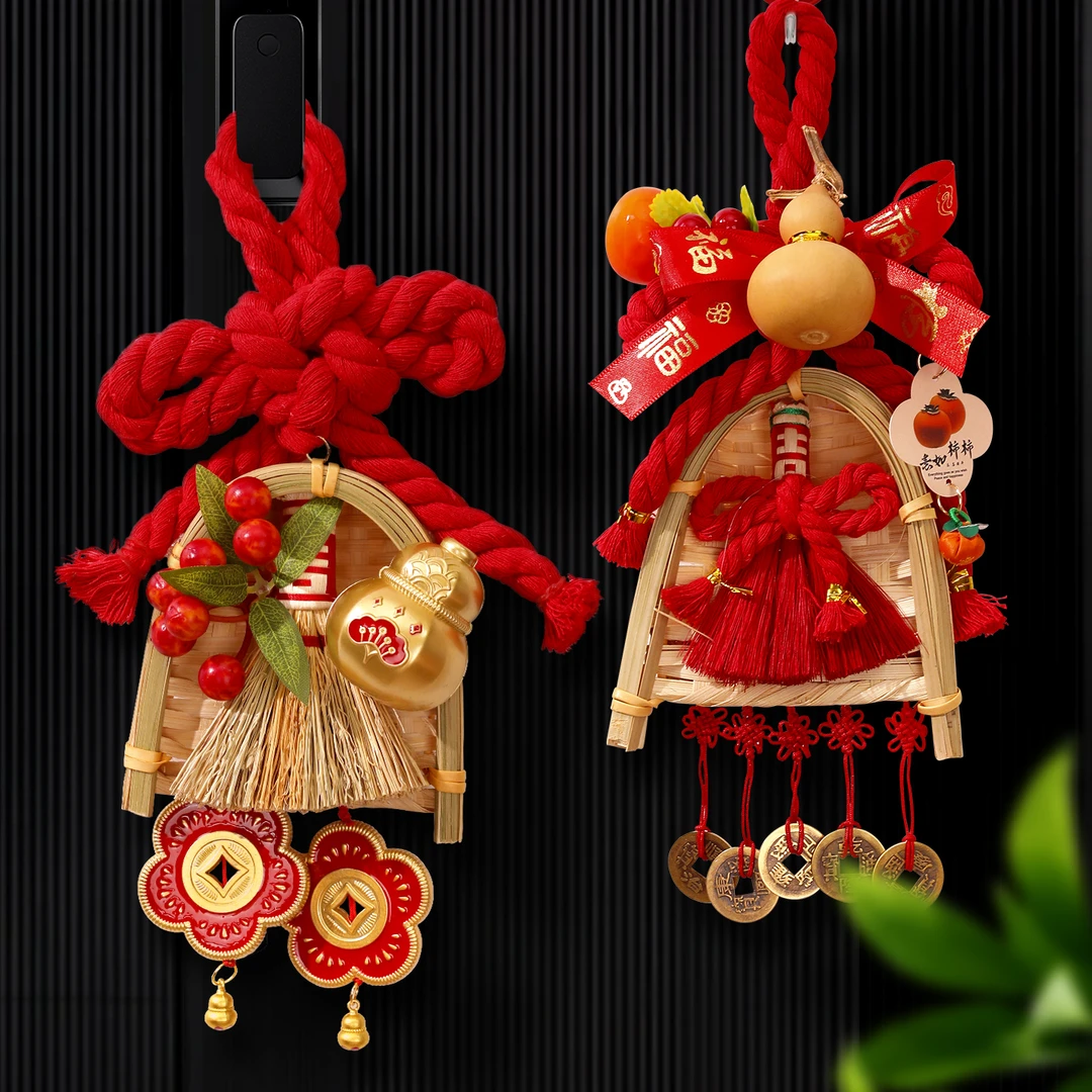 新年万字结挂件2026马年入户门把手福字中国结门挂饰春节过年布置