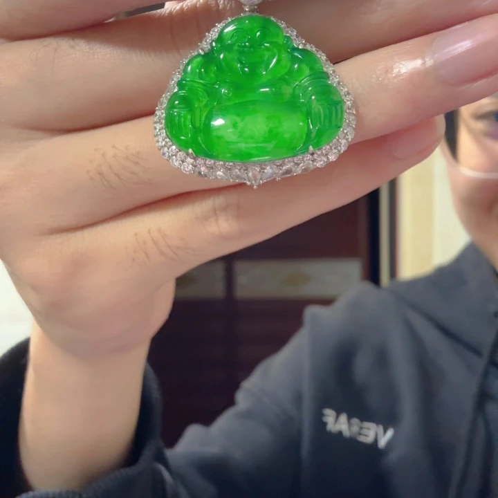 翡翠银S925镶嵌颈饰吊坠