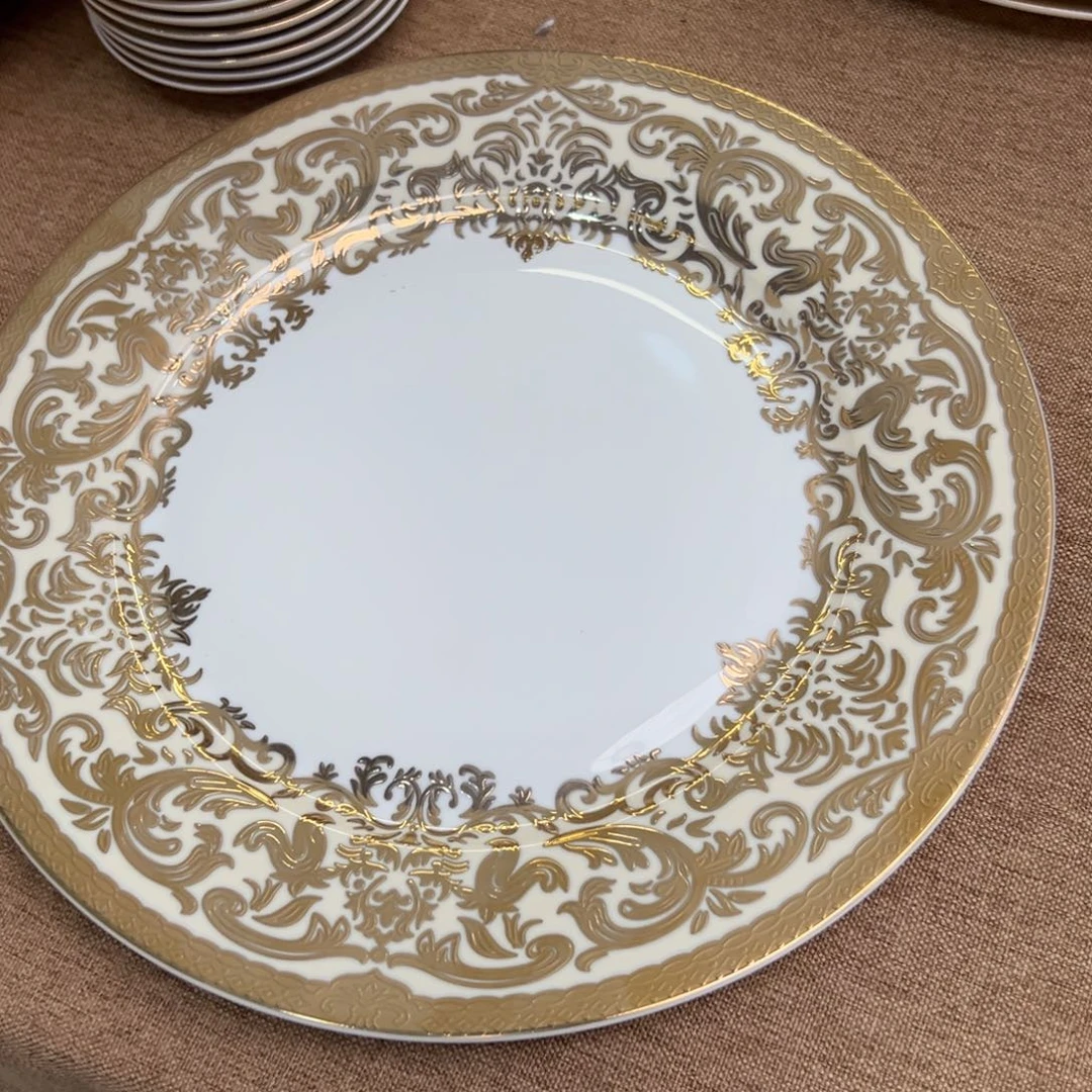 糯***团瓷片10.5寸平盘孤品微瑕