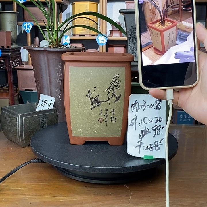 紫砂花盆阳光老师微瑕98