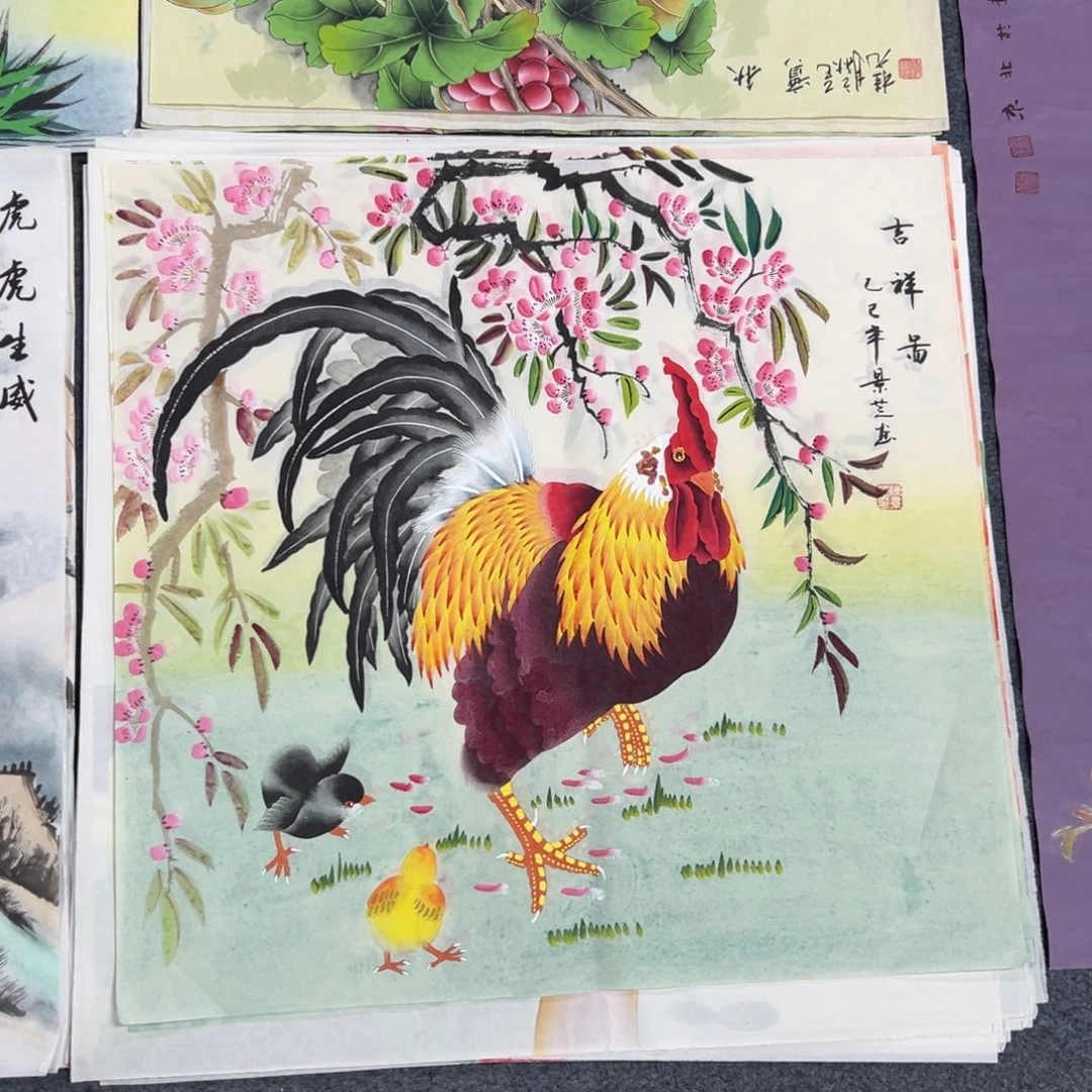 国画尺寸70✖️70精品斗方手绘