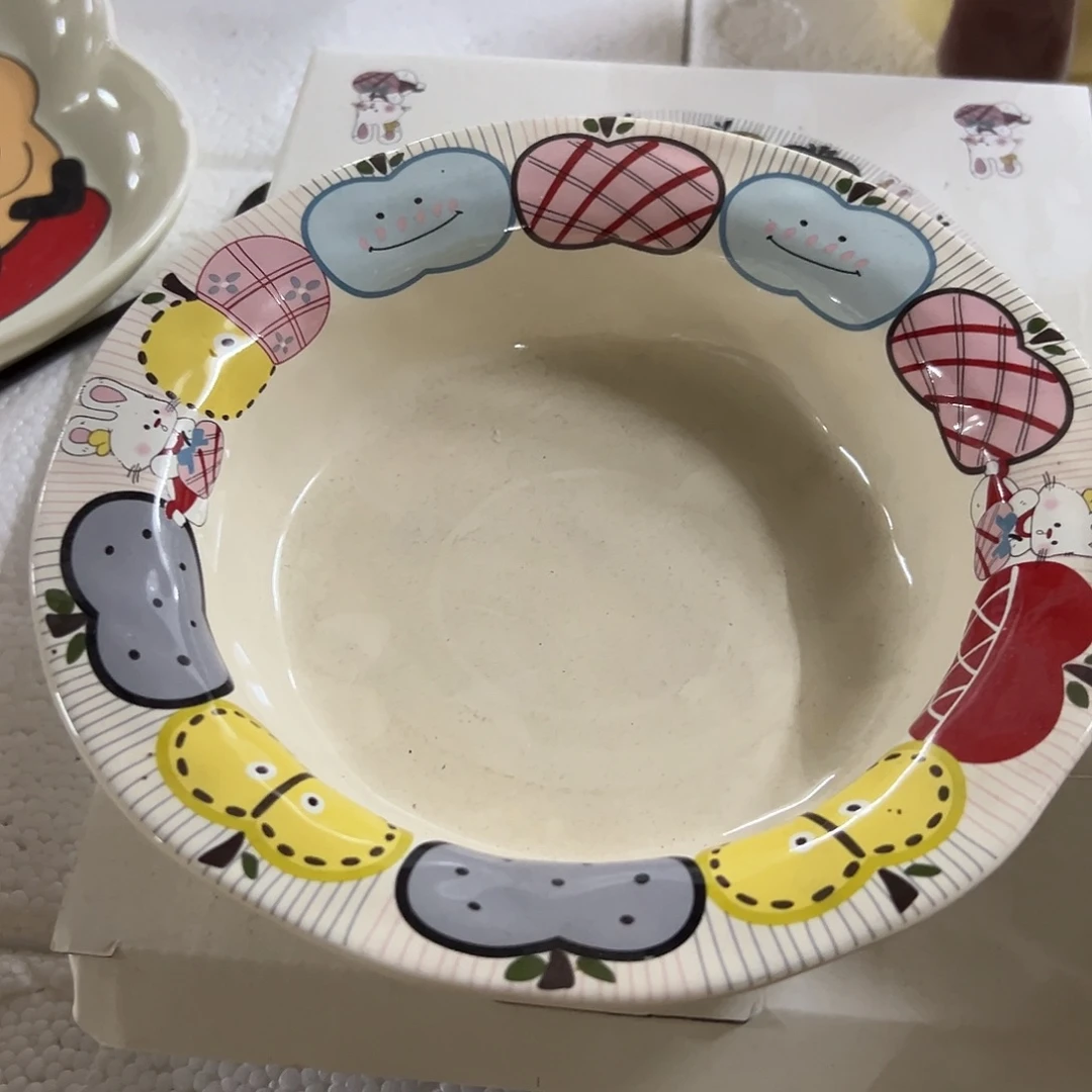 搪瓷正品苹果兔草帽盘