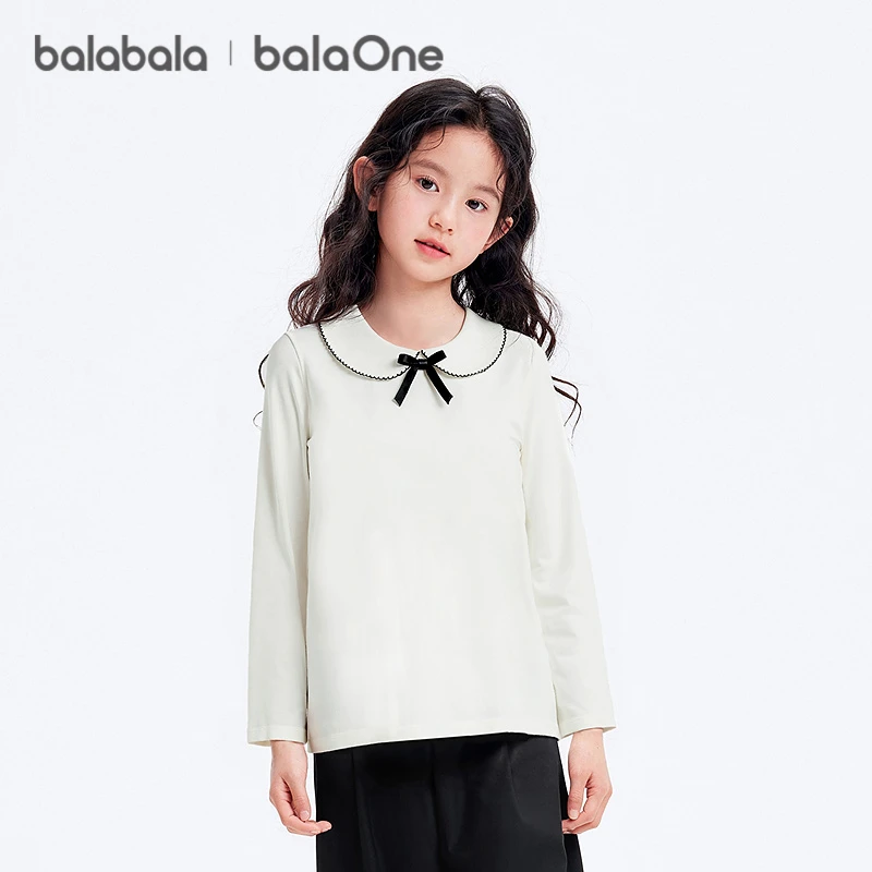 巴拉巴拉balaone童装女童长袖t恤儿童2025新款秋内搭百搭洋气上衣