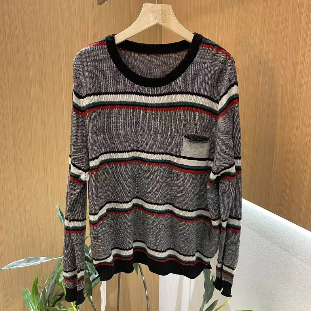 15384新款春秋宽松显瘦撞色百搭针织T恤