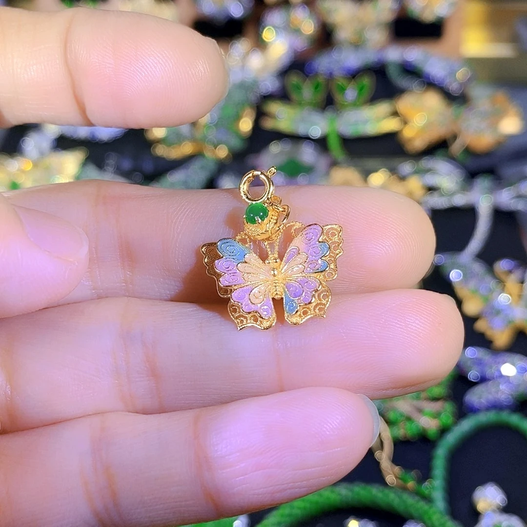 颈饰银S925镶嵌翡翠