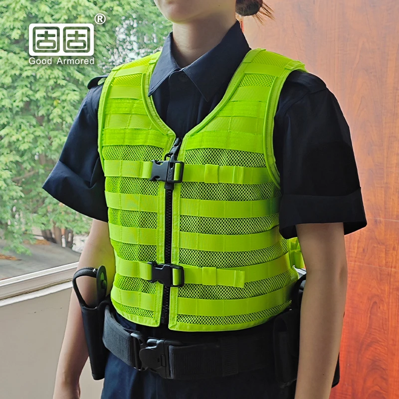 固固 荧光马甲战术背心molle防护轻薄透气交通骑行通用外套反光服
