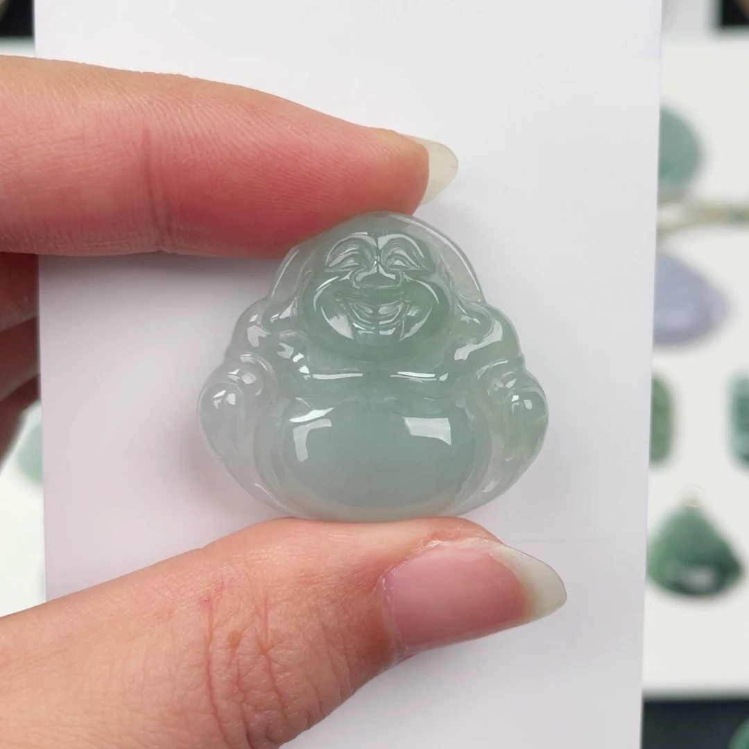 倒***坊翡翠未镶嵌颈饰佛公