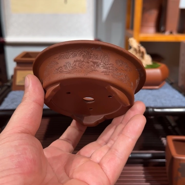 紫砂花盆原矿紫泥