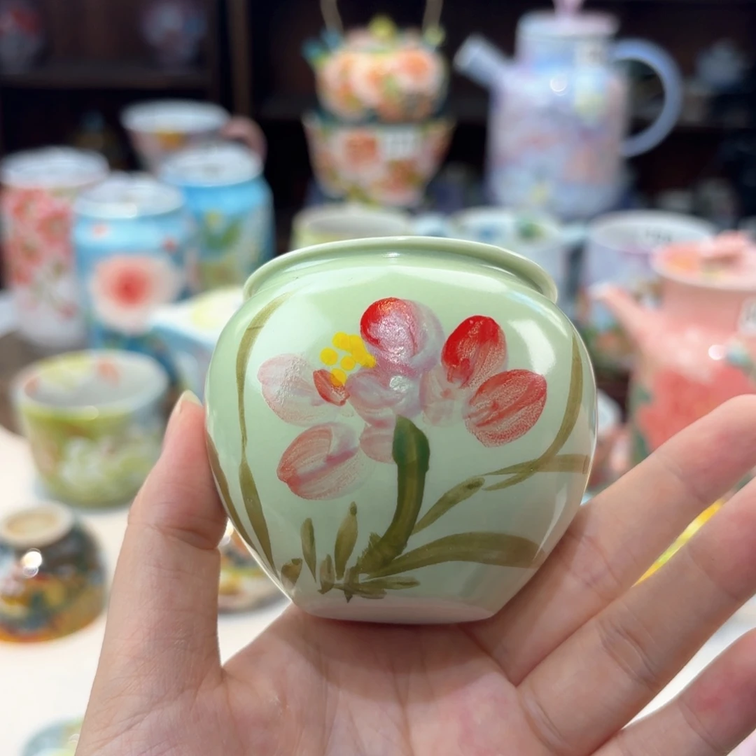 景德镇手绘高温釉下彩陶瓷茶具