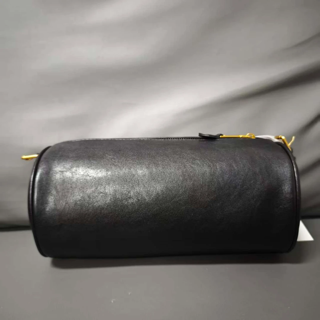 SMVP 高定奢品 潮流真皮新款女包斜跨包 0448 黑色长桶