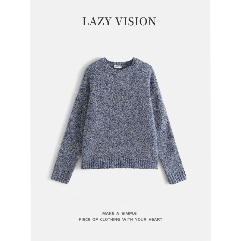 LAZYVISION/羊绒‘桑蚕丝’圆领女士毛衣ZMD-33242