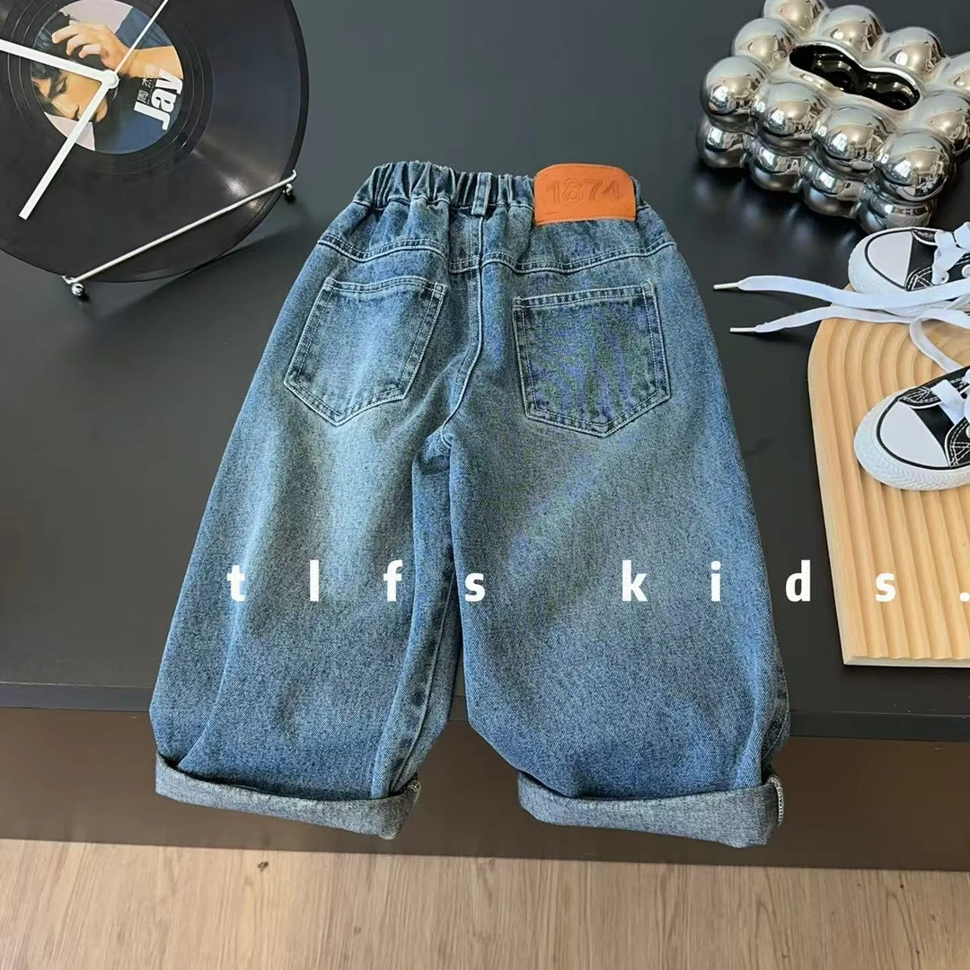 童例「25430纯棉软牛仔裤」秋季儿童百搭长裤男童女童韩休闲裤子潮