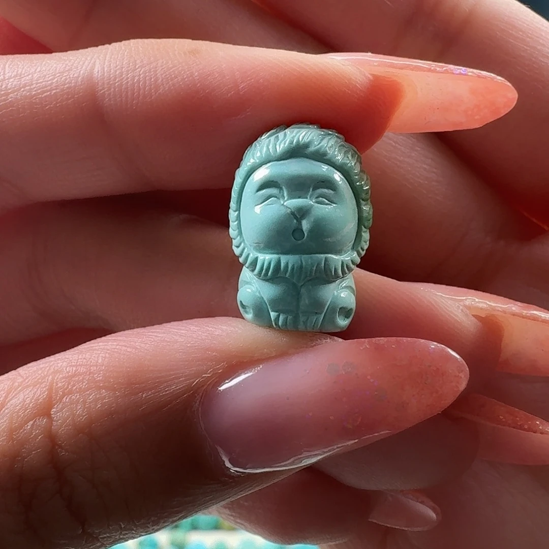 绿松石未镶嵌吊坠(不含链)小狮子