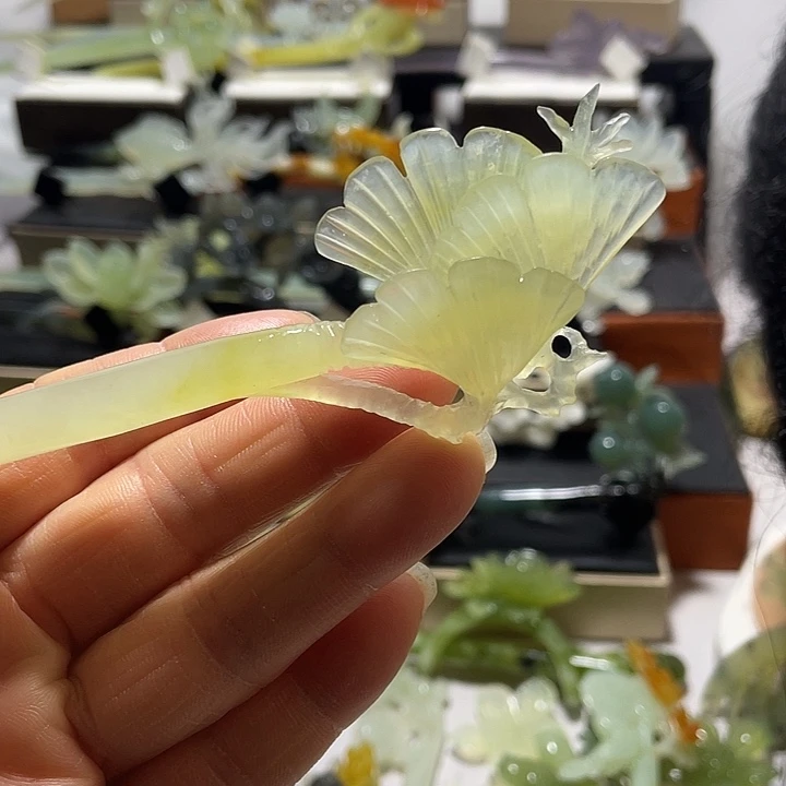 蛇纹石玉合金发饰