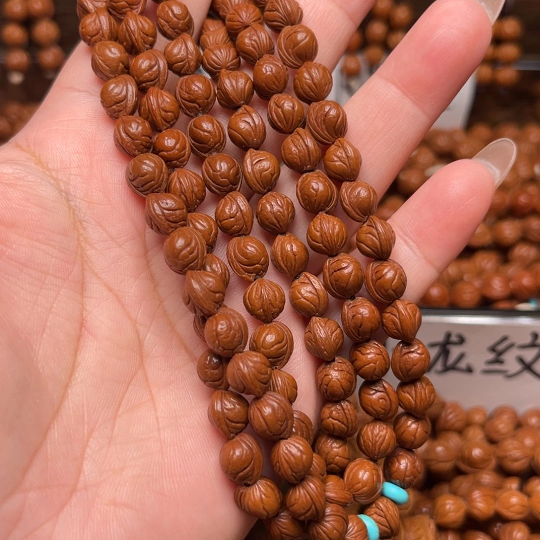 境***生桃核把件08左右小龙纹脖挂