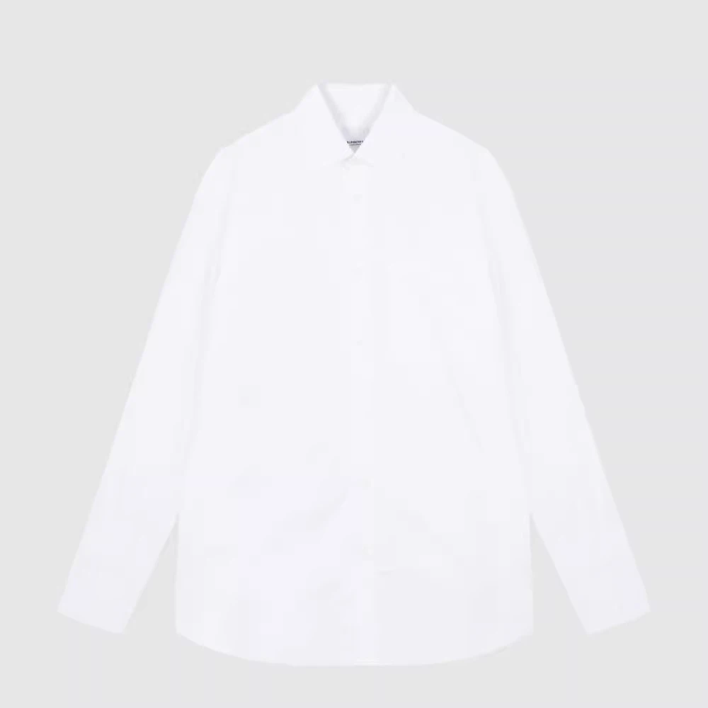 全新未使用BURBERRY博柏利logo翻领男士休闲长袖衬衫衬衣8065976