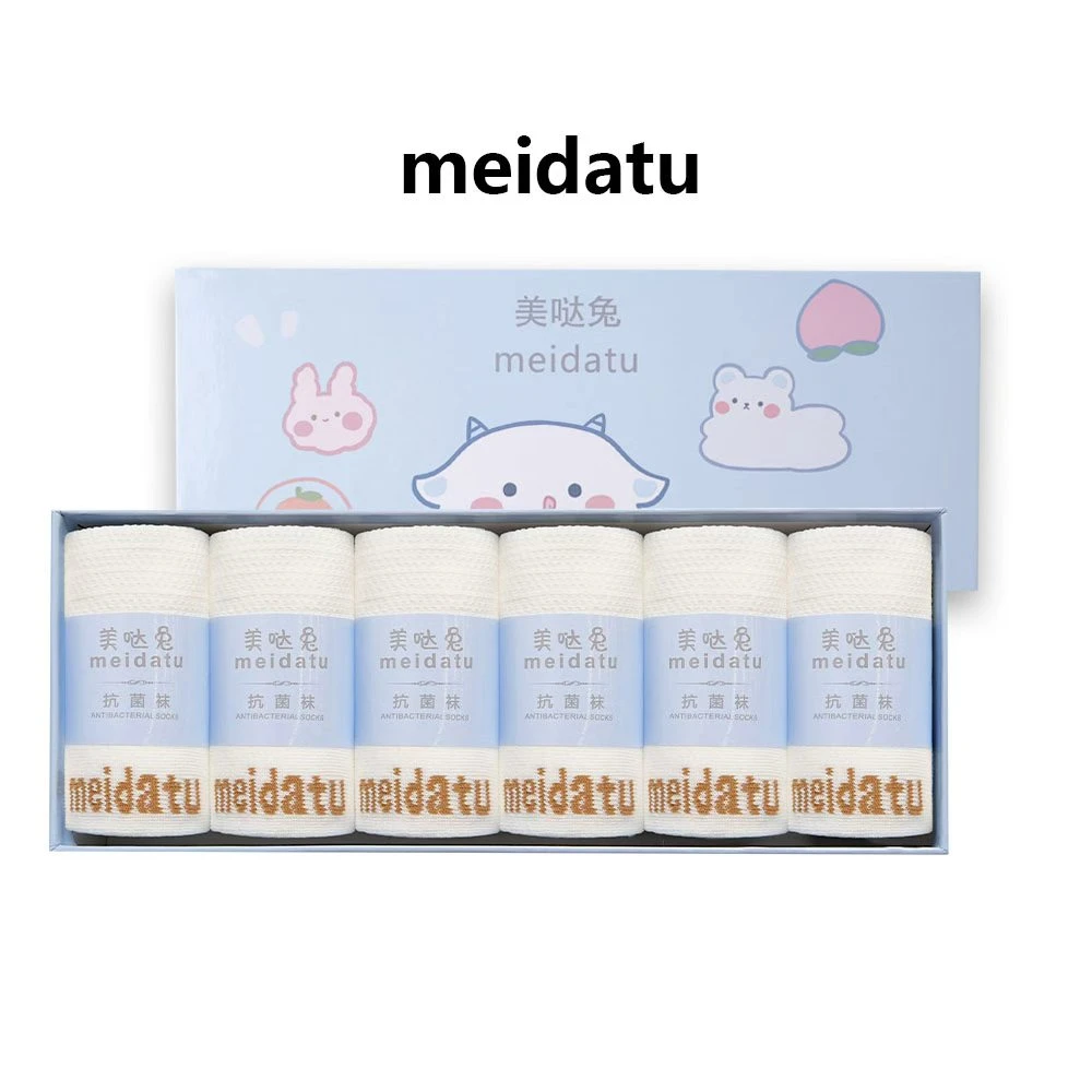美哒兔定制抗菌防臭透气吸汗中筒袜W051