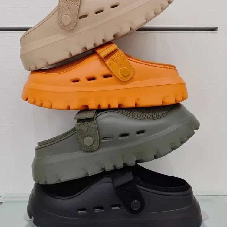 包头潮流百搭中跟厚底包头拖平跟软底韩版舒适胶粘鞋夏季轻便凉鞋