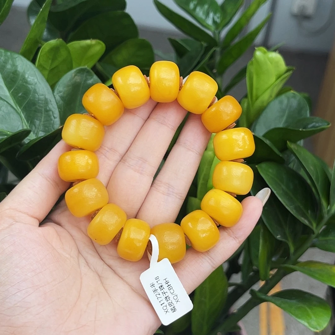 琥珀未镶嵌手链微瑕 18m