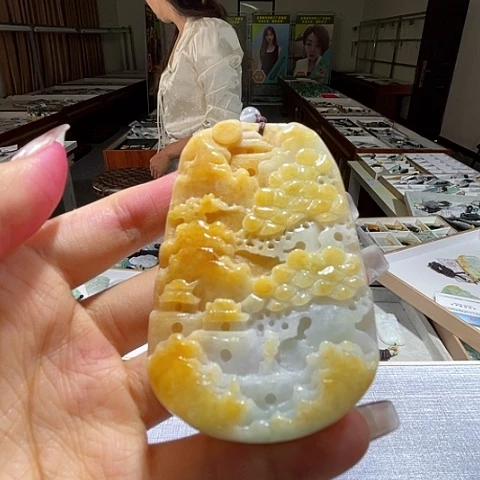 翡翠未镶嵌颈饰一个