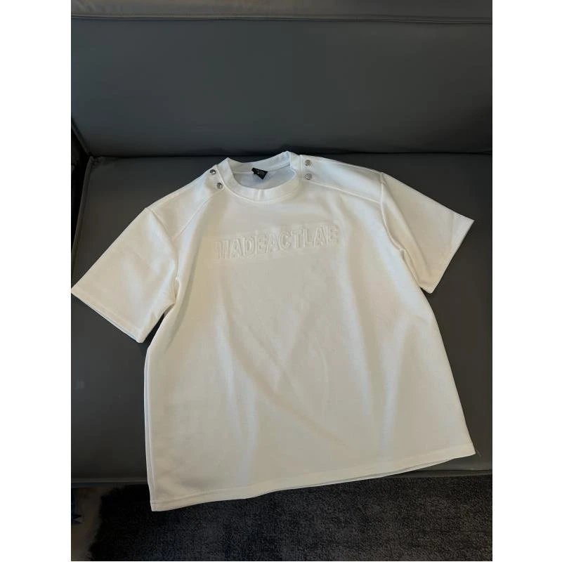 Z78 夏季新款柳丁钢印立体字母宽松男女同款短袖