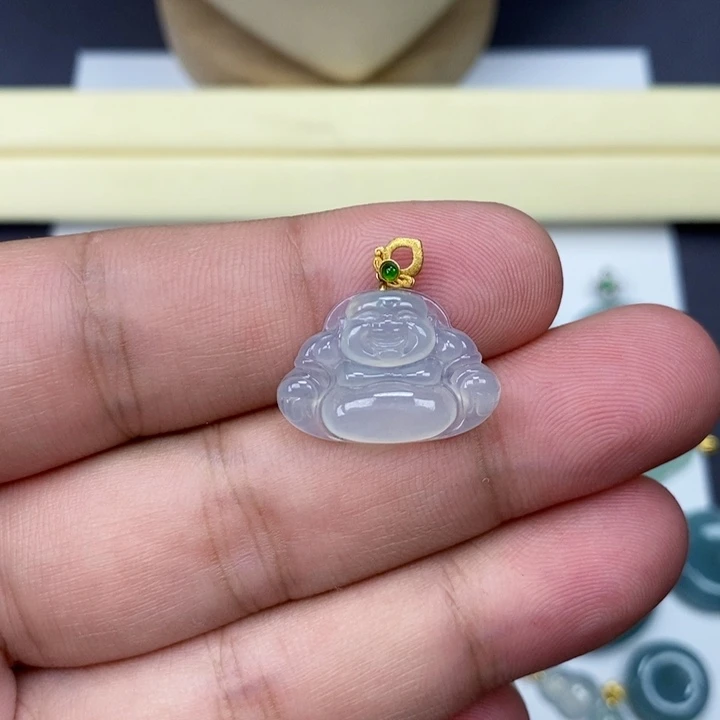 吊坠(赠链)18K金镶嵌翡翠佛公