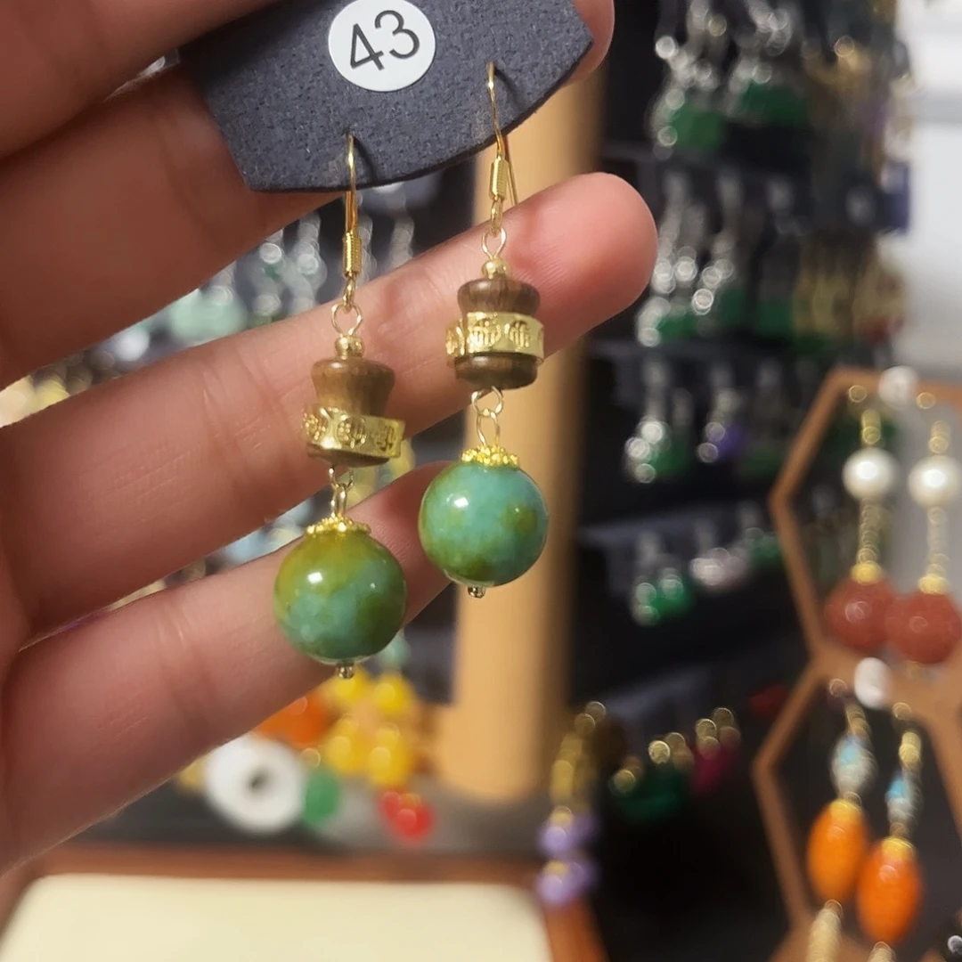 锆石纯铜925银耳饰