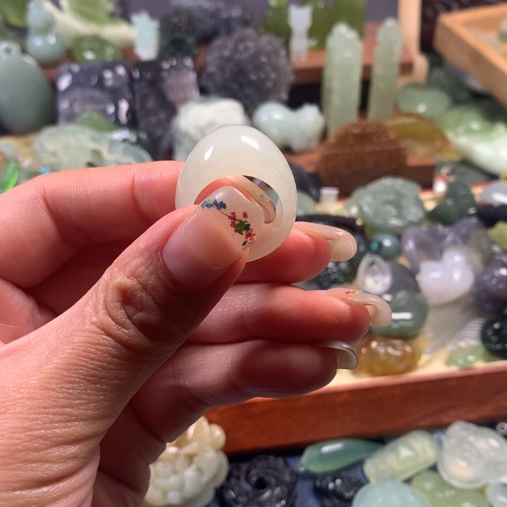 和田玉未镶嵌吊坠(不含链)戒指