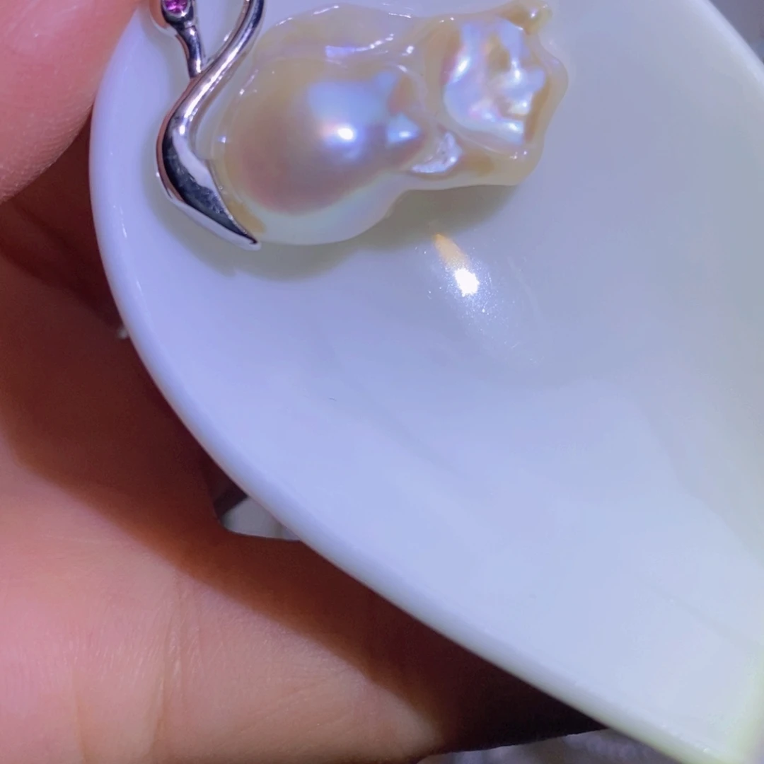 淡水珍珠银S925镶嵌淡水珍珠
