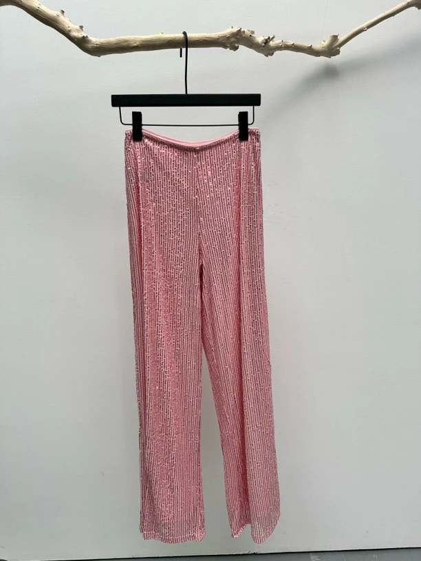 【Ann.G】M402 with you宽松显瘦百搭重工亮片阔腿裤长裤