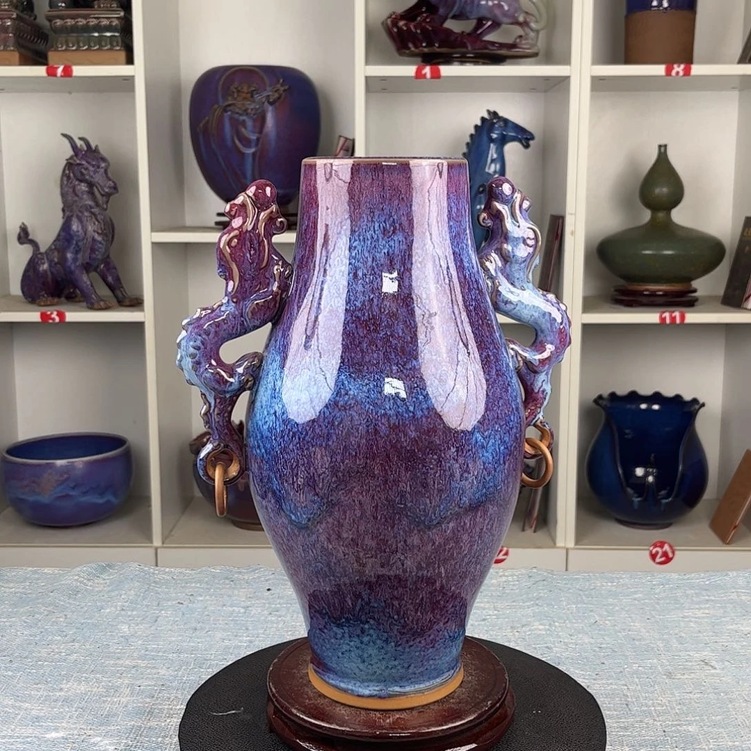 瓷片双龙瓶大师作品