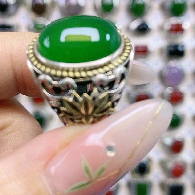 【闪购商品】玛瑙/玉髓戒指银S925镶嵌农***姐