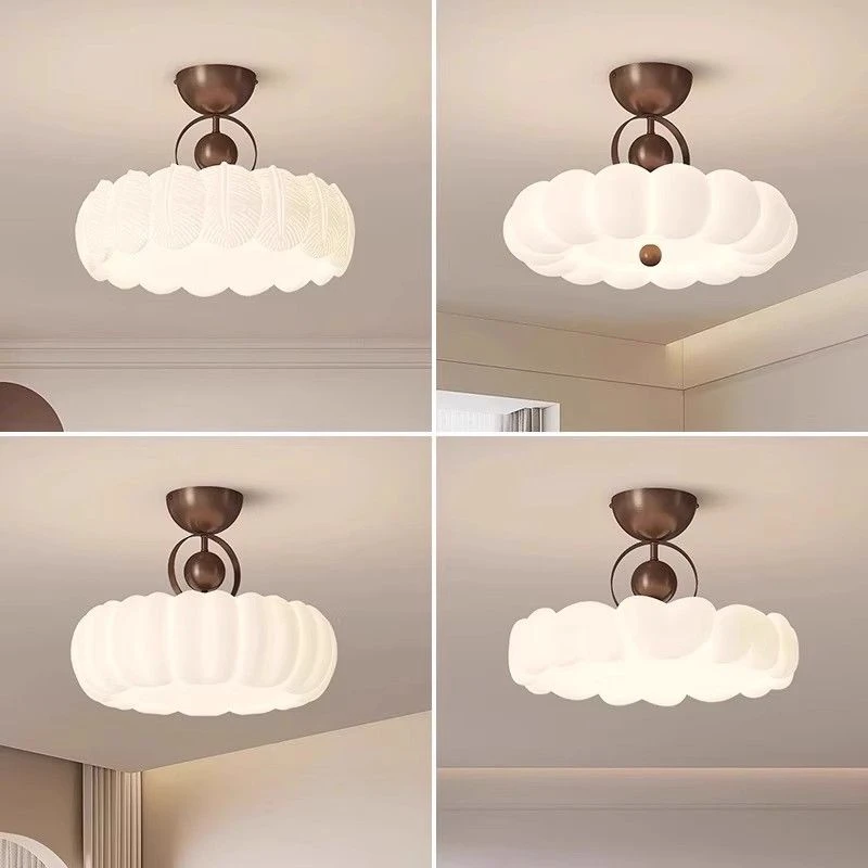 创极简卧室吸顶灯中古奶油风主卧中美式高级感国潮设计师书房灯具