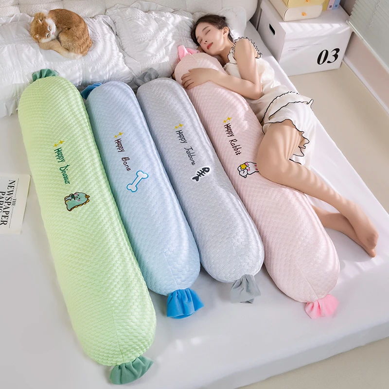 夏季冰豆豆长条抱枕女生睡觉专用侧睡夹腿神器垫腿靠枕靠垫可拆