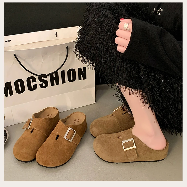 【断码清仓】勃肯包外穿外出厚底2025年春季新款休闲半拖鞋女鞋子