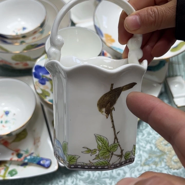 瓷片琴瑟花篮一个微瑕