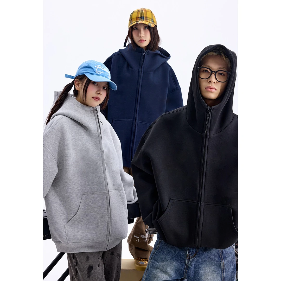 TIRED重磅国潮美式潮牌开衫卫衣春秋季休闲运动连帽外套拉链上衣