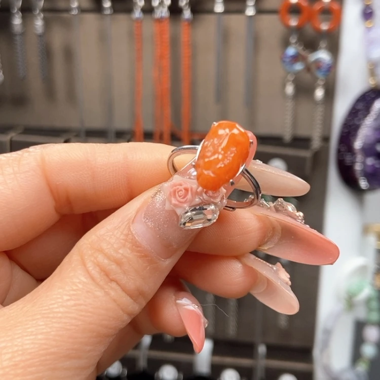 【闪购商品】翡翠耳饰银S925镶嵌优化戒指